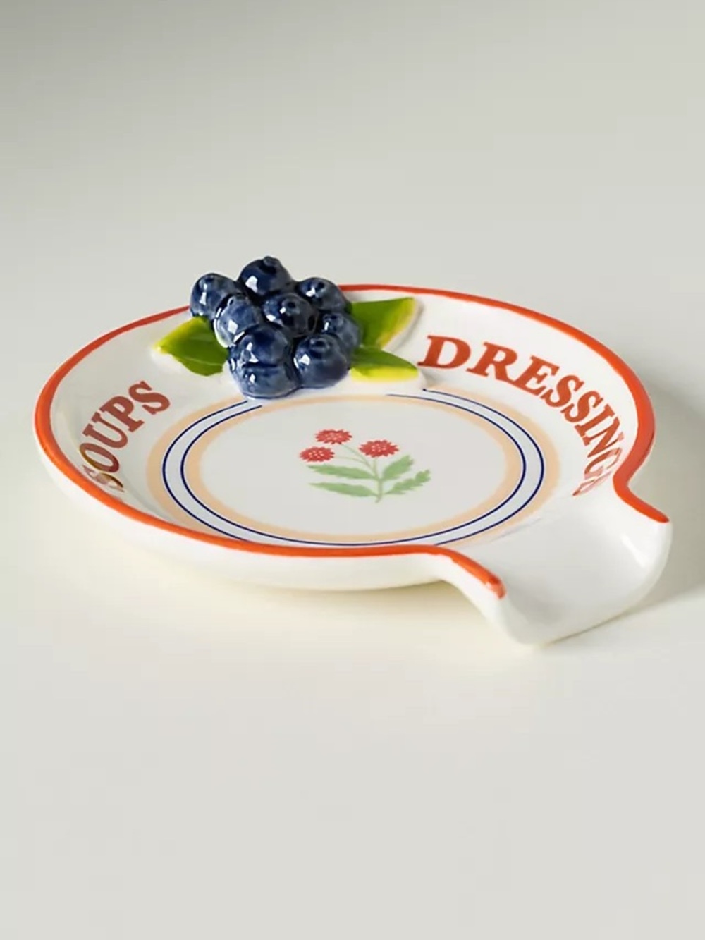 Anthropologie Blueberry Accent Lotta Stoneware Spoon Rest